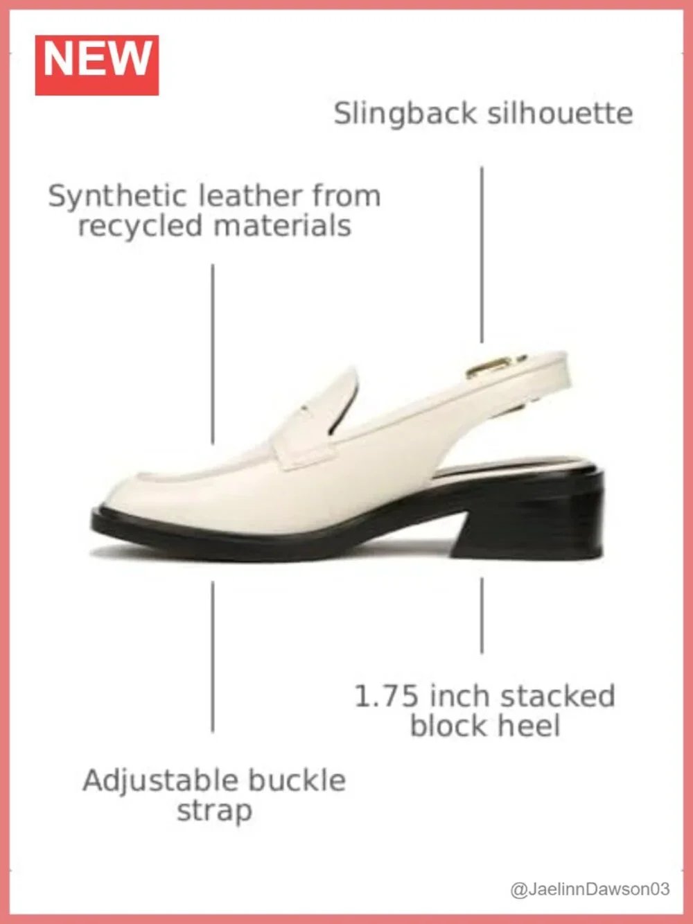 Women's Faux Leather Square Toe Slingback Loafers Block Heel Dress Shoes